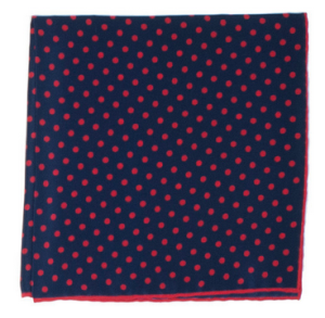 howard yount navy and red pocket square