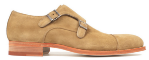 howard yount tan suede double monk strap