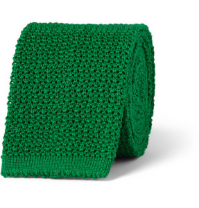 drakes green knitted cotton tie